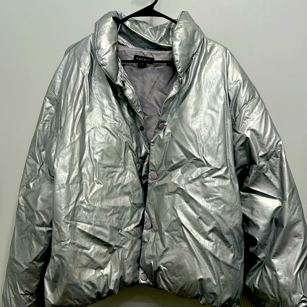 PACSUN Silver Bomber Jacket